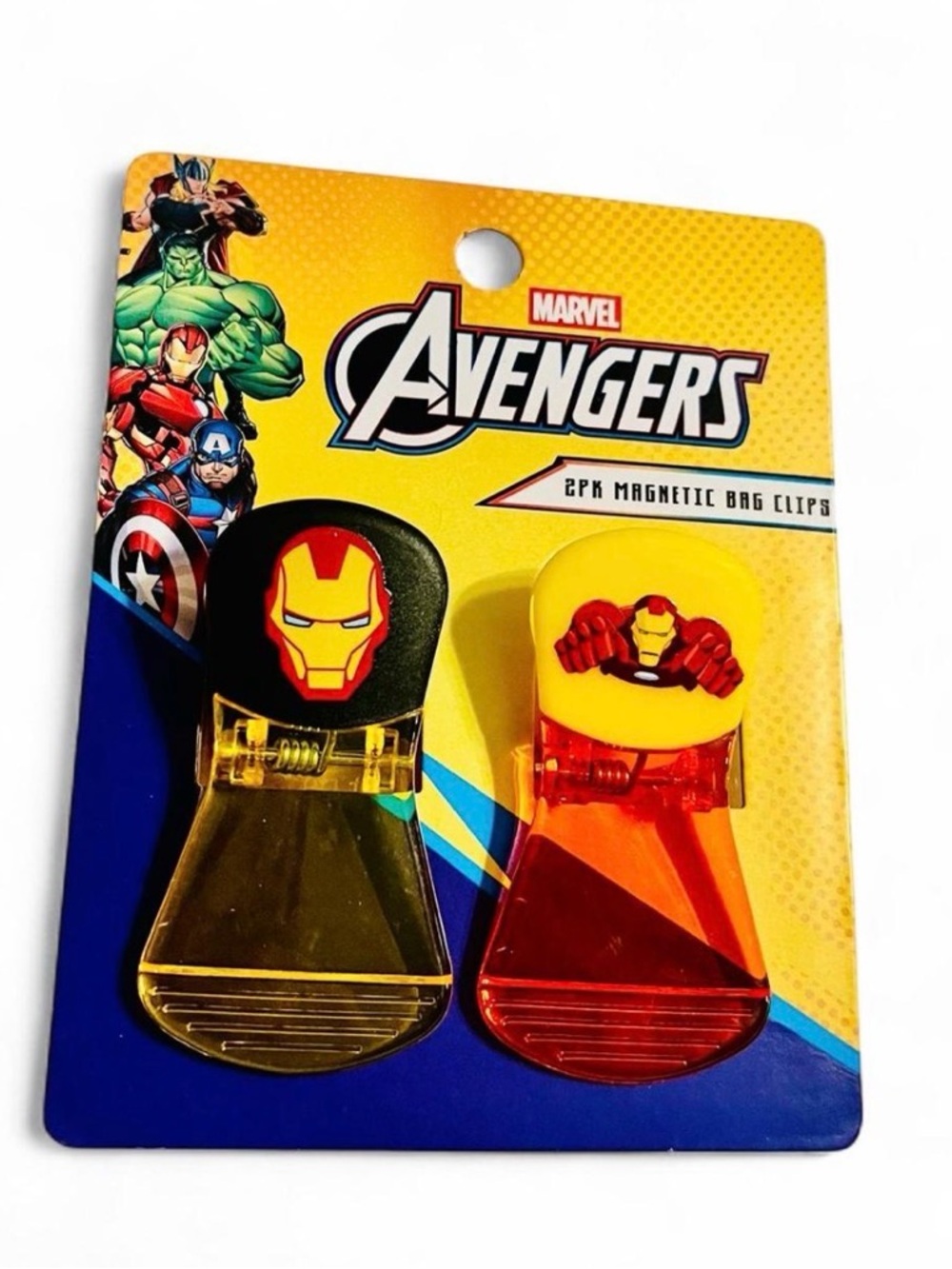 Marvel Avengers Iron Man 2-Pack Magnetic Bag Clips - Yellow & Red